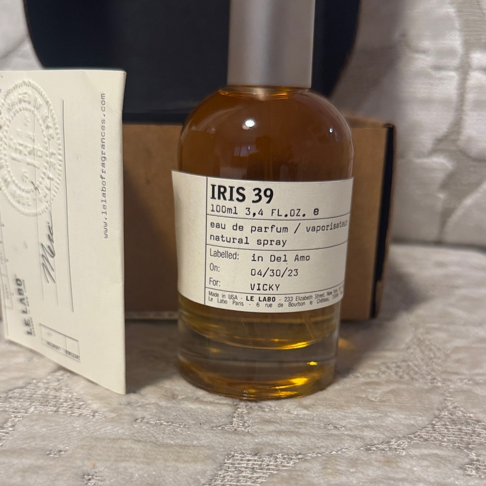 Le Labo Iris 39 - Amber Brown Perfume Bottle